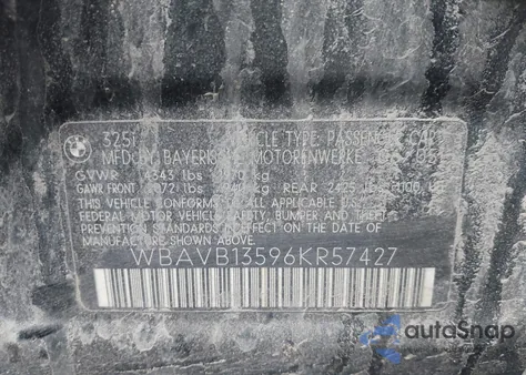 2006 BMW 325I from USA, damaged, VIN WBAVB13596KR57427